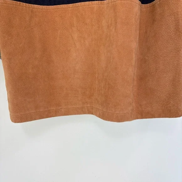 VTG Novelti 100% Leather Wool Tan Blue Insulated Ranch Jacket. Women Sz M - Picture 12 of 16